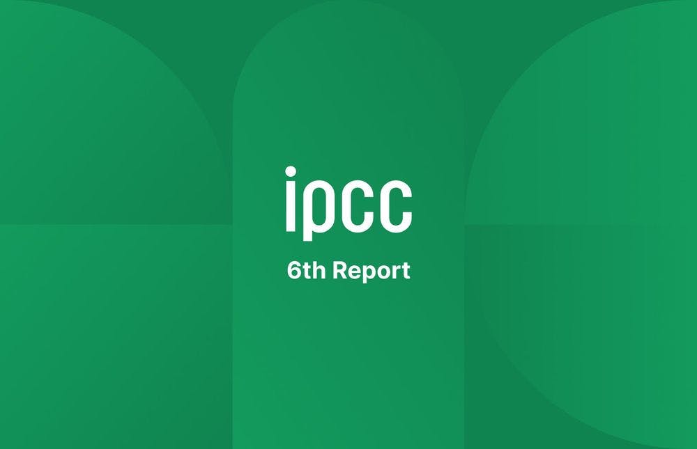 The IPCC logo and a text "6th report"