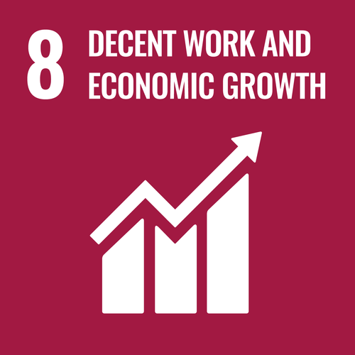 The icon of SDG 8 "Decent Work and Economic Growth"