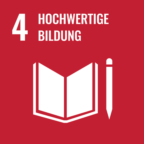 Das Logo für SDG 4, Hochwertige Bildung