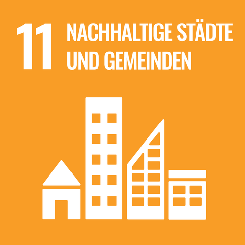 Das Logo für SDG 11, Nachhaltige Städte und Gemeinden