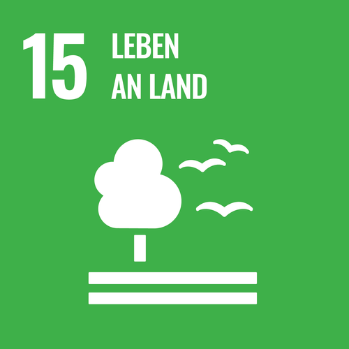 Das Logo für SDG 15, Leben an Land