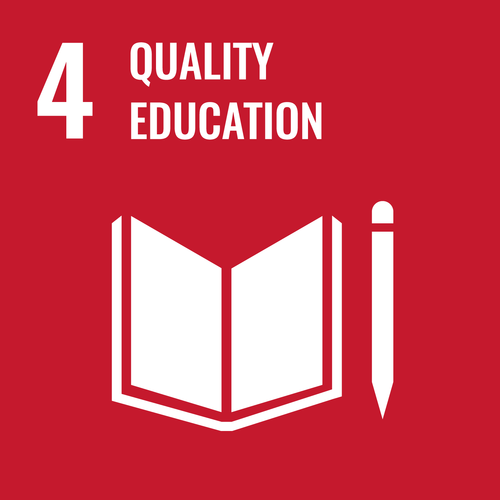 Logo of SDG 4, Quality Education